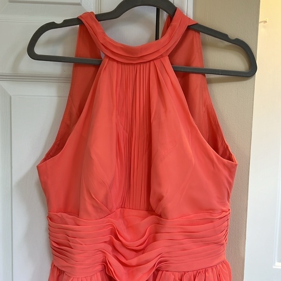 Hebeos A-Line/Princess Halter Sleeveless Ruched Floor-Length Chiffon Dresses - Picture 4 of 8